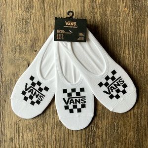 Vans no show socks-3 pack. White w/ black checkered sock. M 9.5-13/W 11-14.5 NWT